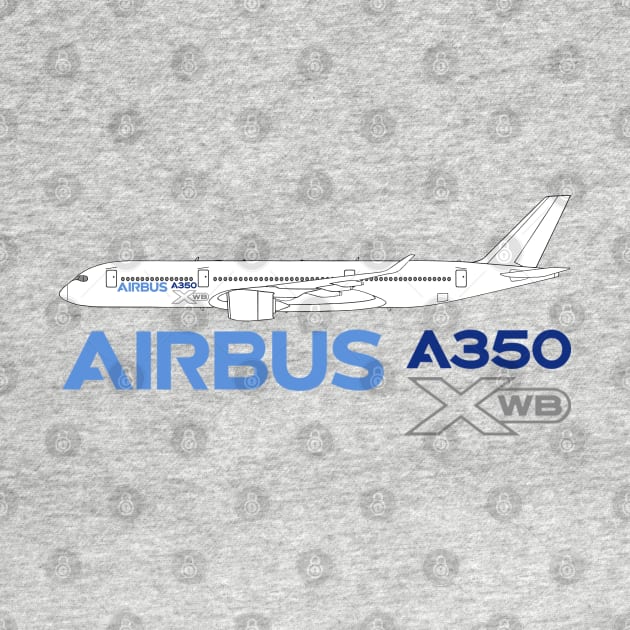 Airbus A350 Line Drawing by SteveHClark